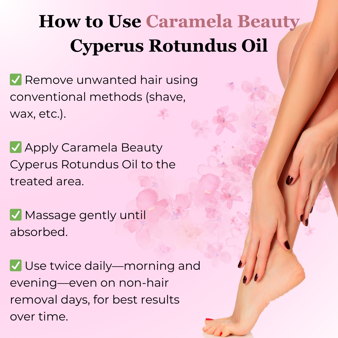 Cyperus Rotundus Oil for Natural Permanent Hair Reduction